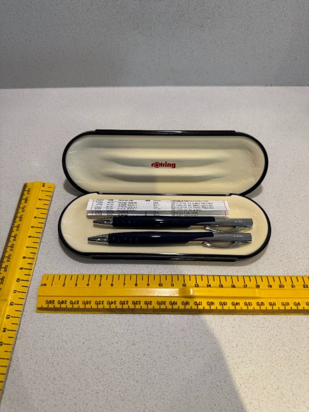 ROTRING INITIAL BALL PEN & PENCIL SET BLUE MADE IN GERMANY